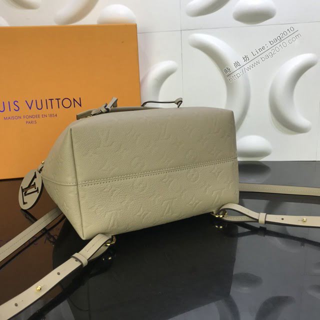 LV包包 LV新款雙肩包 M45410 褐灰色壓紋牛皮 Montsouris雙肩包 LV女士雙肩後背包  ydh3763